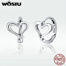 WOSTU,, 925 пробы, серебро, особая любовь, сердце, серьги-гвоздики для женщин, Стерлинговое Серебро,, ювелирное изделие, подарок для влюбленных, DXE447