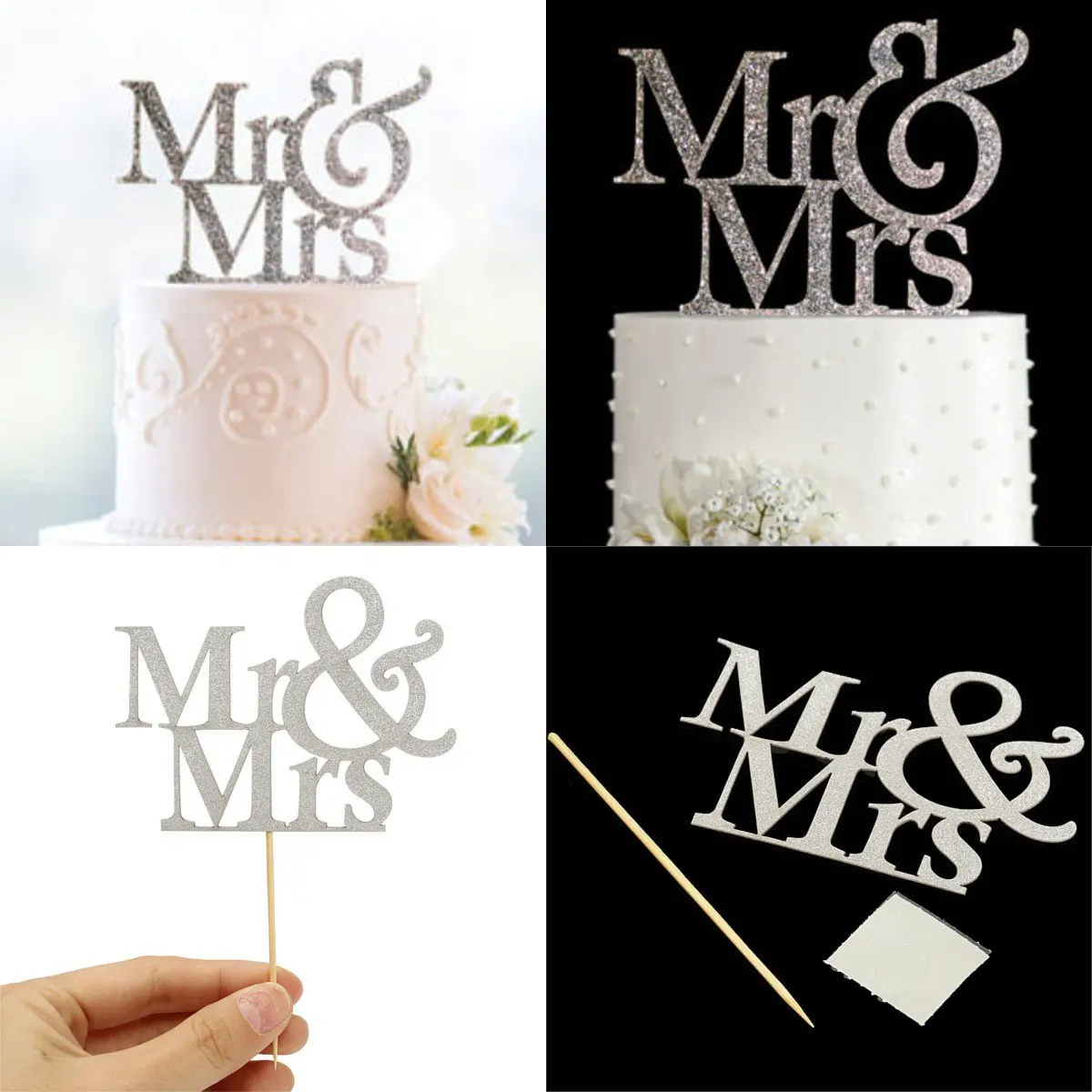 

Mr And Mrs Wedding Decoration Cake Topper Romantic Bride Groom Cake Accessories Cake Flags For Birthday Party Wedding Decoration