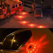 15LED Car Police Emergency Strobe Light Flashing Warning Light Roof Road Safety Lamp Orange Round Car Roof Light Bar Road Safety