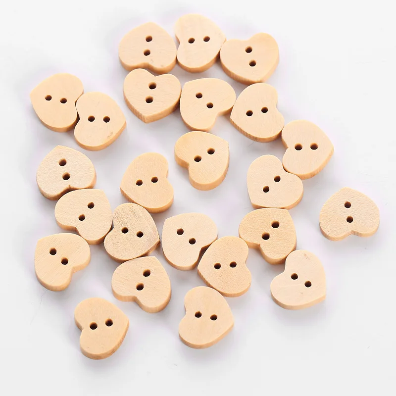 

24pcs/set wooden hesat shape 2-Holes Button creactive Natural Color Apparel Sewing Buttons Crafts Needlework DIY Accessories