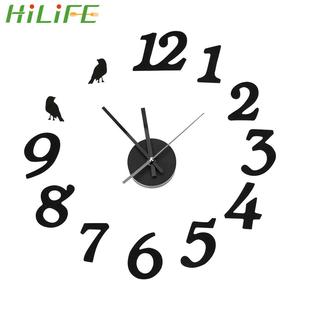 Самоклеящиеся настенные часы HILIFE 3D цифровые творческие Декорации для дома