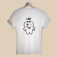 Dentista Moda mujeres camiseta Casual de algodón para mujer chica Tee superior Hipster de la nave de la gota