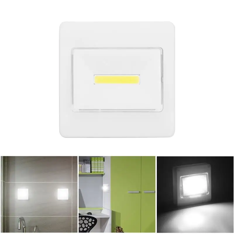 

Ultra Bright Magnetic Mini COB LED Wall Light Night Lights Camp Lamp Battery Operated with Switch Magic Tape for Garage Closet