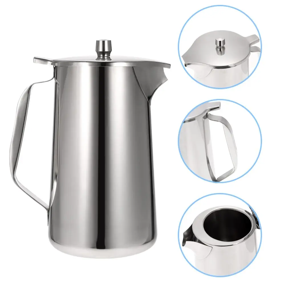 

European Stainless Steel Cold Water Pot Ice Tea Jug Kettle Water Pitcher With Lid and Spout Kitchen Tool Kitchenware