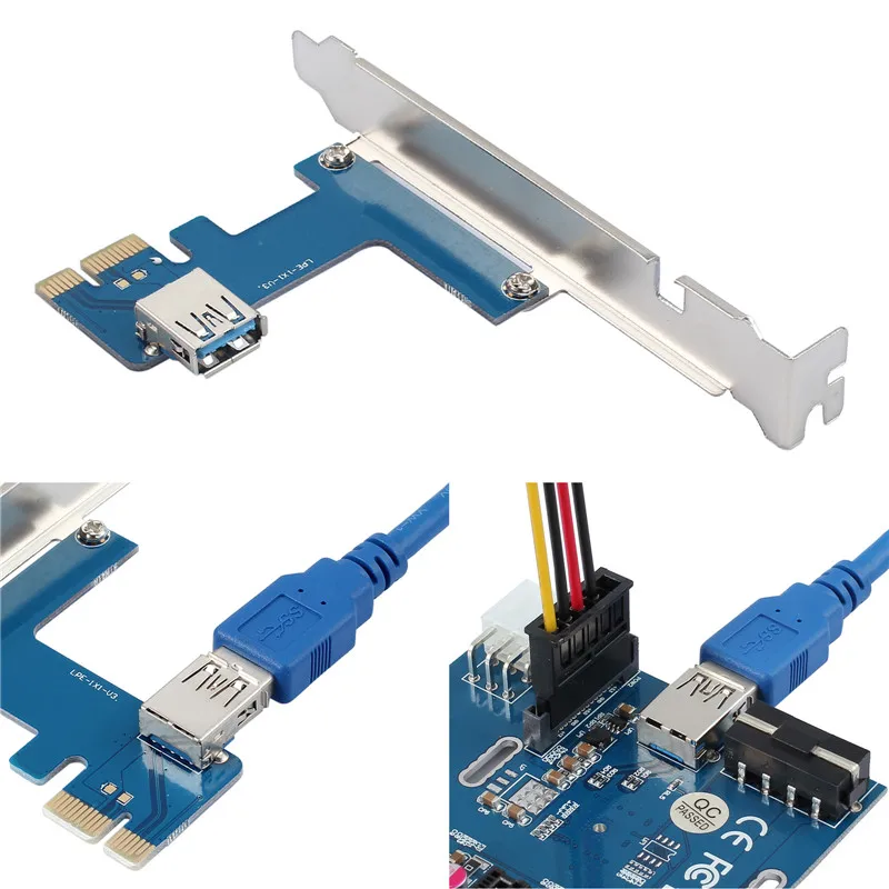Плата расширения PCI Express E 1X слоты 1 4 слоя + кабель USB 3 0 для майнинга|Соединители| |