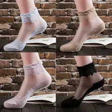 Горячие новые женские сексуальные лодыжки повседневные причудливые Ретро Кружева рюшами с оборками сексуальные нейлоновые короткие носки прозрачные тонкие летние носки