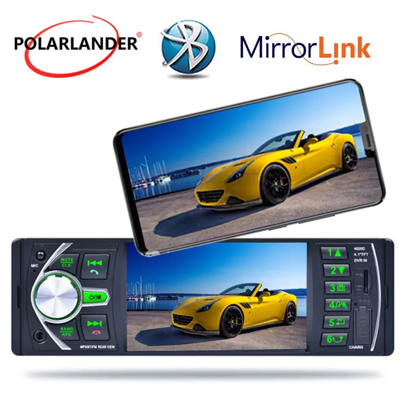 Autoradio radio cassette player 1 din 4.1 inch FM Car Radio 12V Bluetooth Stereo TF MP3 Player AUX USB steering wheel DVR input
