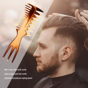 

Pro 6 Styles Men Wide Tooth Hairdressing Comb Brush Barber Curly Hair Cutting Brushes Oil Slick Salon Hair Care Styling Tool