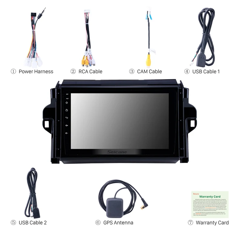 Top Seicane 9 inch Android 8.1 HD Touch Screen Radio GPS Navigation for 2016-2018 Toyota Fortuner Bluetooth Digital TV 3G Wifi DVR 3