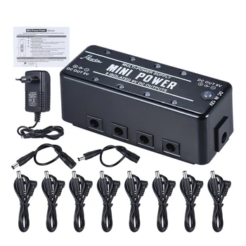 

Rowin LEF-329 Guitar Pedal Power Supply 8 Isolated 9V DC Outputs with Cables Power Adapter for Guitar Effect Pedal