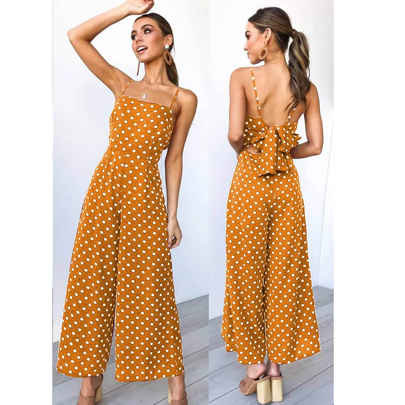 2019 Fashion Polka Dot Jumpsuit Women Rompers Summer