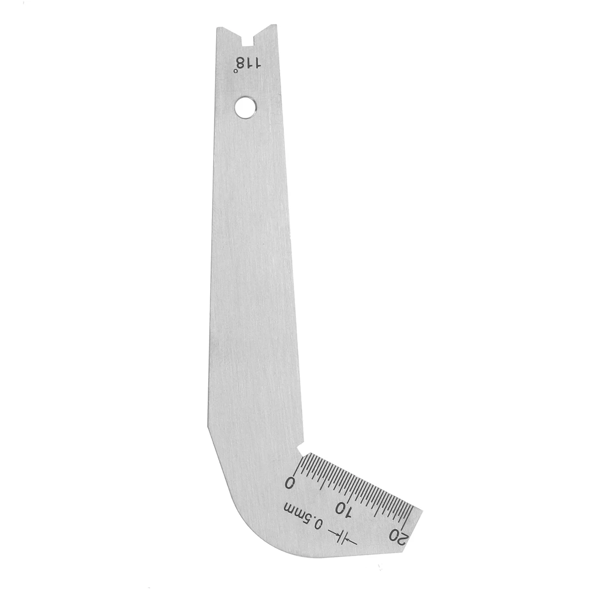 Stainless Steel Drill Bit Sharpening Angle Gauge 118 Degree Scale Gage Tool for Drill Polishing Woo