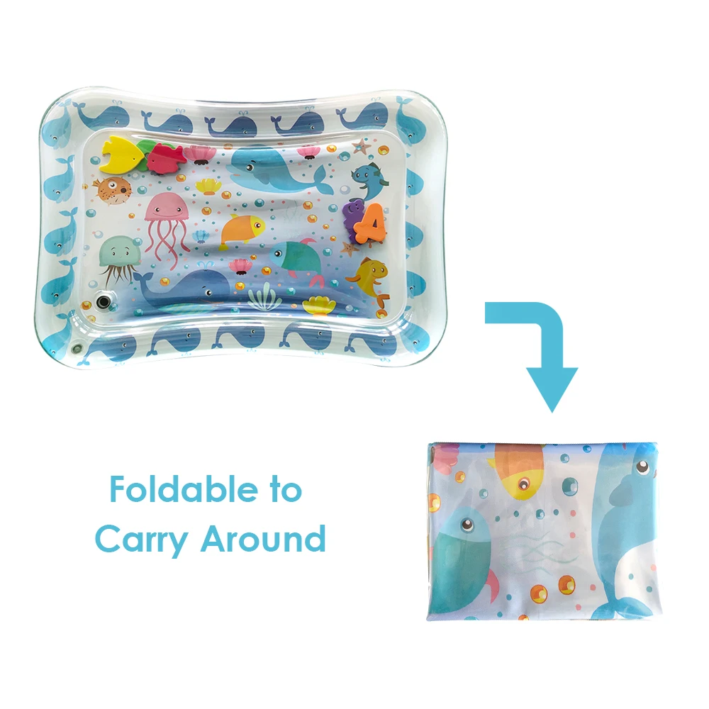Детский красочный надувной водный игровой коврик для животика, игровой коврик для развития ребенка, игровой центр с ручным насосом для ребенка