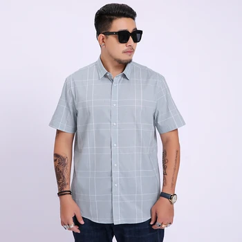 

Summer High Quality New Arrival Fashion Male Formal Casual Men's Shirt Short Sleeve Super Large Plus Size Short Sleeved Shirt