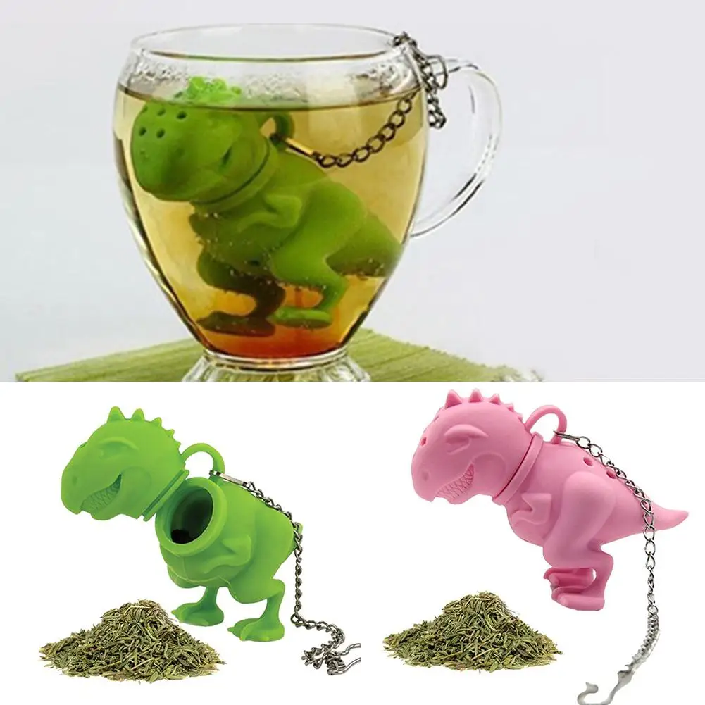 

Newly Arrival Novel tea maker style Factory price Dinosaur Silicone Tea Infuser Loose Leaf Strainer Filter Diffuser Drink Tool