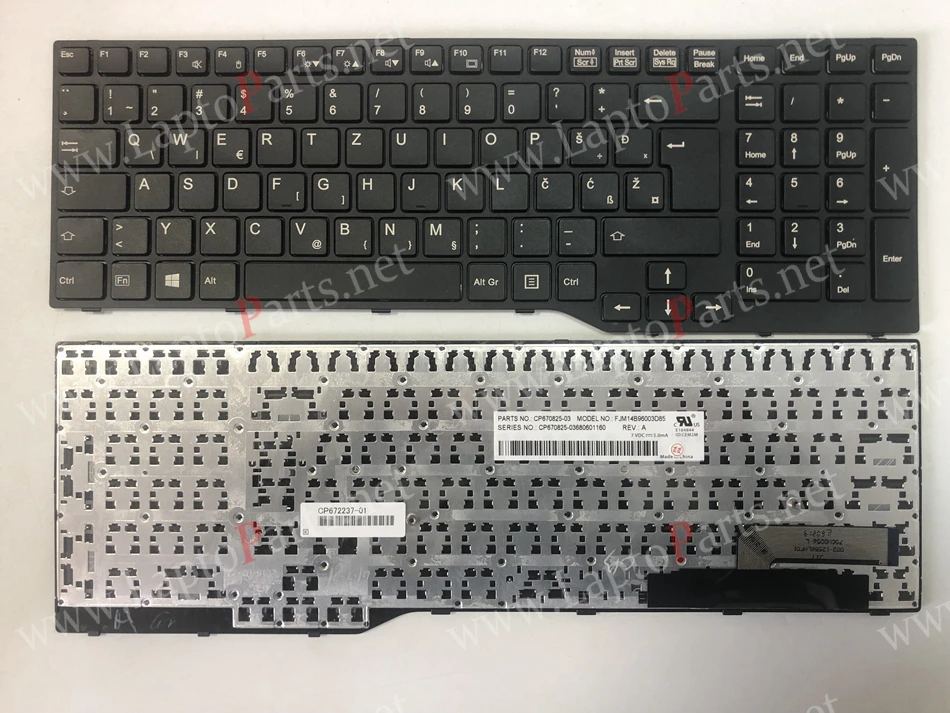 

Western Balkans Slovenian Croatian Laptop Keyboard For Fujistu E754 Lifebook E753 E756 E554 E556 With black Frame WB Layout