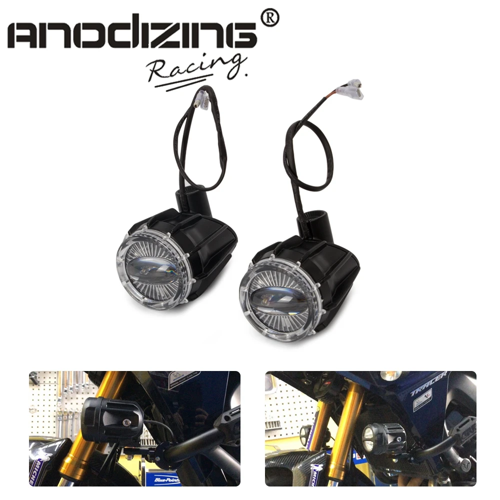 

Motorcycle 2Pcs LED Driving Spot Light Fog Spotlight 25mm Bar & Switch Wiring For R1200GS F800GS CRF1000L MT07 MT09