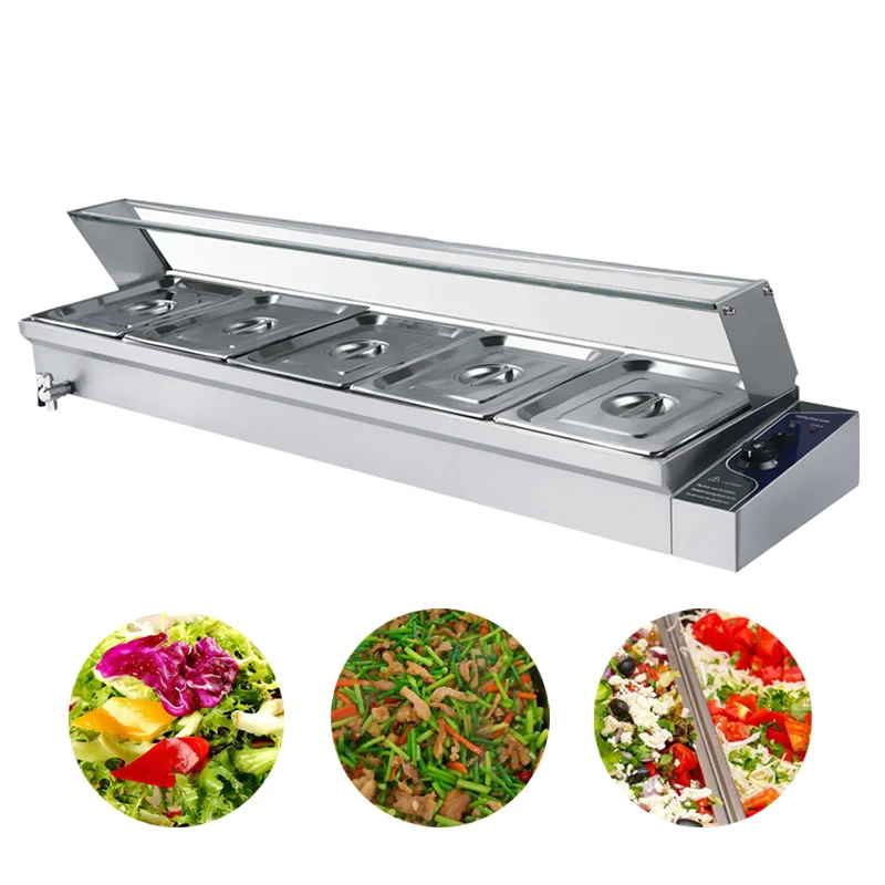 Ресторан отель 5 Пан нержавеющая сталь Bain Marie теплее для еды влажный хорошо
