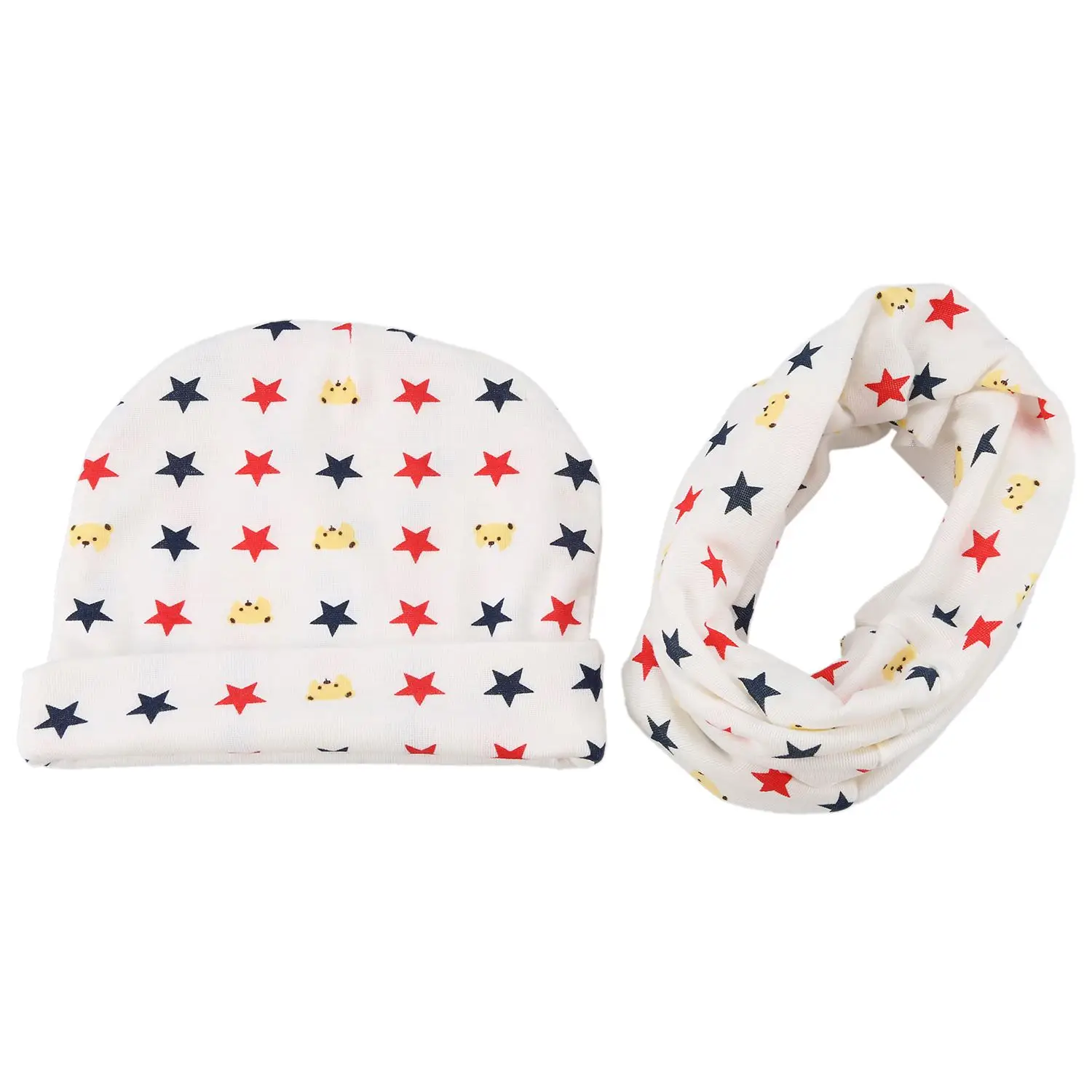

Baby Hat and Scarf Set, Beanie Hat with Snood Scarf Neck Warmer for Infant Kids White