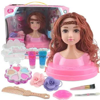 

Children's Dressing Makeup Simulation Dolls Girls Play House Toys Girls Dress Up Combs Hair Braiding Dresser Toys