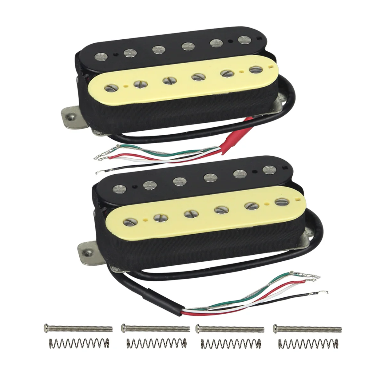 

FLEOR Humbucker Pickup Alnico 5 Double Coil Pickup Neck & Bridge Set Zebra Color for Electric Guitar Parts