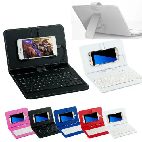 

Wired Keyboard Flip Holster Protective Case Cover For Andriod Mobile Phone