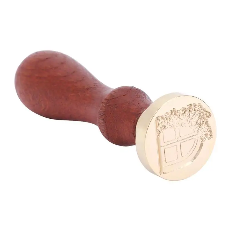  Antique Plant Pattern Wood Handle Metal Sealing Wax Stamps for DIY Craft Ancient Wedding Invitation - 32998298757
