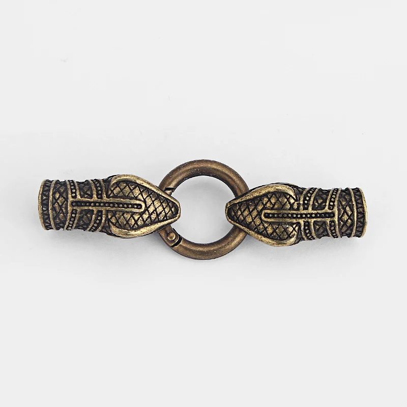 

Antique Bronze End Snake Head Caps Clasp Jewelry Material for 10mm Round Leather Cord Jewelry Finding