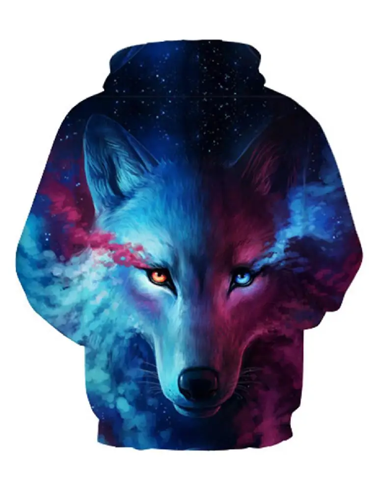  3D Wolf Printed Hoodie Men Women Cool Casual Sweatshirt Spring Autumn Fashionable Pullover Hooded T