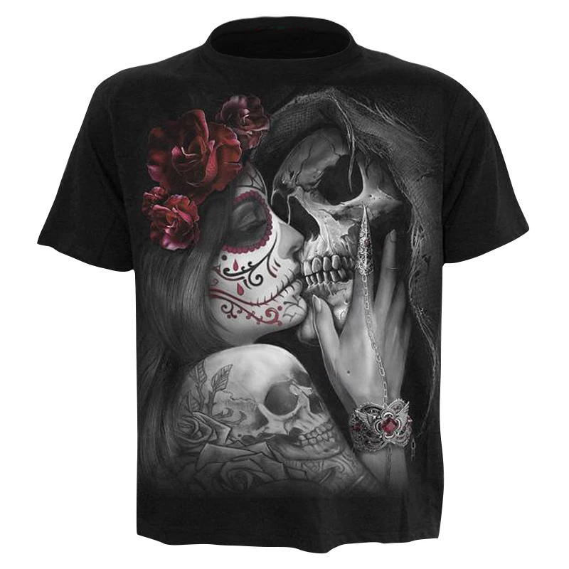 

Einaudi The New Summer Men's T-shirts Polyester Skull 3d Printed T Shirt For Men Interesting Round Neck Short Sleeve