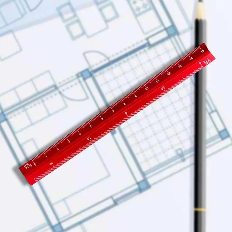 

New Multifunctional Metal Scale Colorful 15cm Aluminum Scale Ruler Drawing Tools Students Stationery School And Office Supplies
