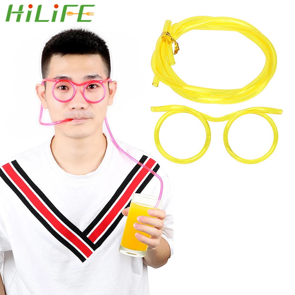 HILIFE Детские вечерние аксессуары гибкая Питьевая трубка Мягкие Соломенные очки