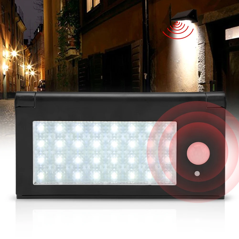 

32LEDs Solar Panel Powered White LED Infrared Induction Motion Sensor Garden Pathway Wall Lamp Solar Powered lamp