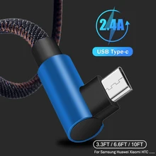 2.4A 90 градусов Тип C PD кабель быстрая зарядная зарядка кабеля для передачи данных L кабель для samsung Xiaomi Mi huawei Honor Коврики 10 20 30 P10 P20 P30