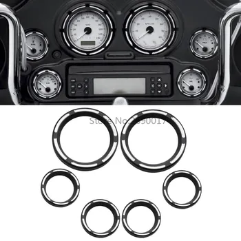 

New Arrival 6pc Aluminum Black & Silver Speedometer Bezel Fits For Harley Davidson Trike 1996-2013 Motorcycle
