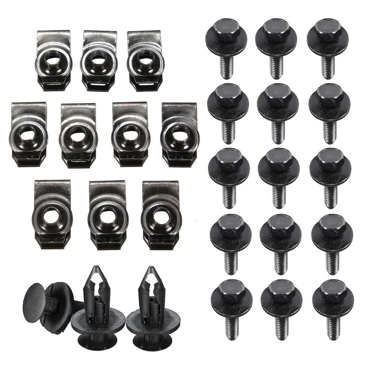 28 Pcs CEngine Splash Shield Bumper Bolt Clip Hardware Kit Fit for