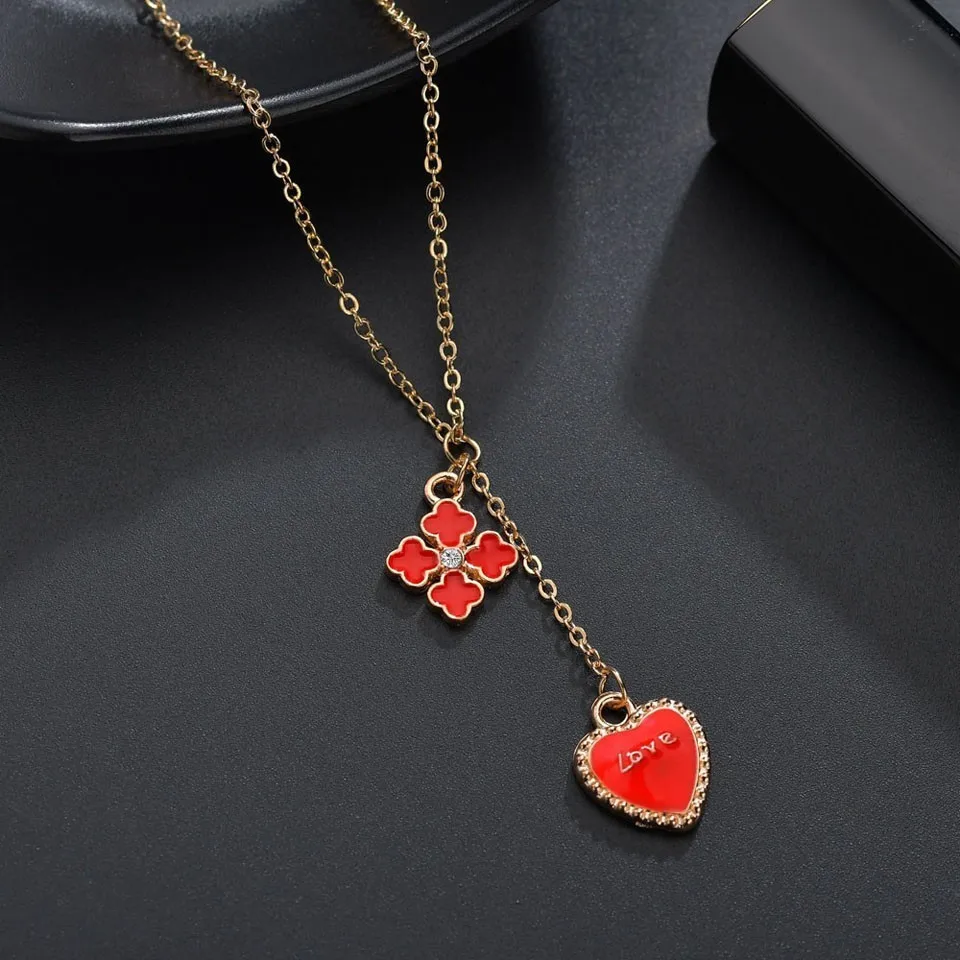 

Women Romantic Heart Geometric Necklaces Handmade Pendant Necklaces Chain Great Wedding Decoration Jewelry For Lover
