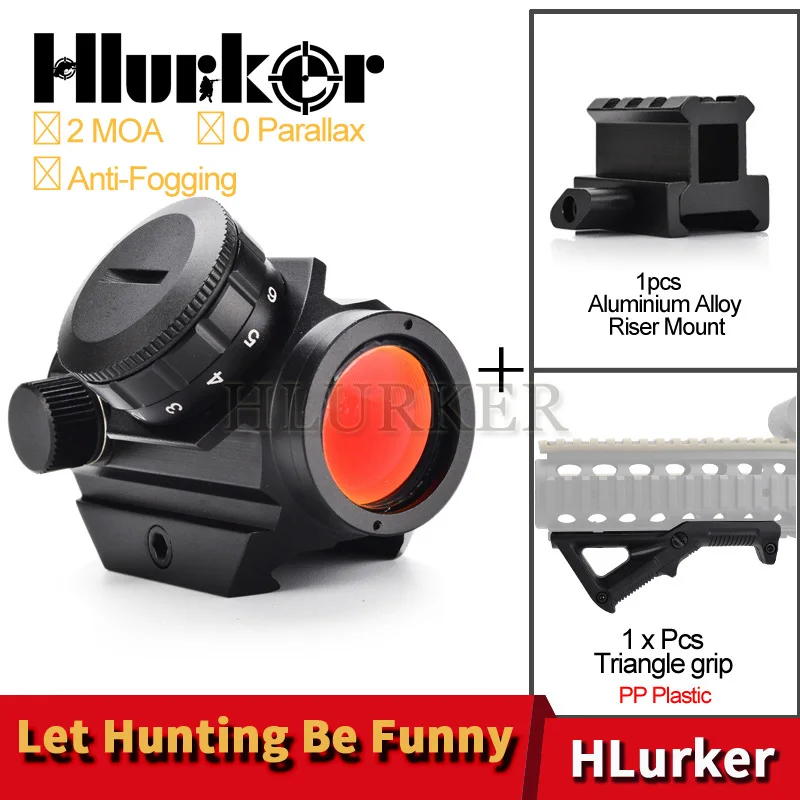 Hlurker Hunting Airsoft M4 AR15 Air Rifle Red Dot Riflescope Spotting Scope Sight/20mm Picatinny Rail Scope Mount/Front Grip Gun