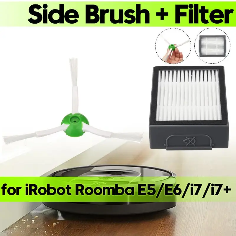 

Professional 1pcs Hepa Filter or 1pcs Side Brush for iRobots Roombas E5/E6/i7/i7 Vacuum Cleaner Replacement Part