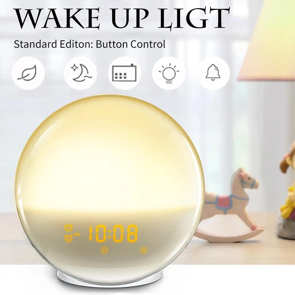 

Wake Up Light Sunrise Alarm Clock Sunset Simulation Night Light With Natural Sound Radio Alarm Snooze Function Light Function