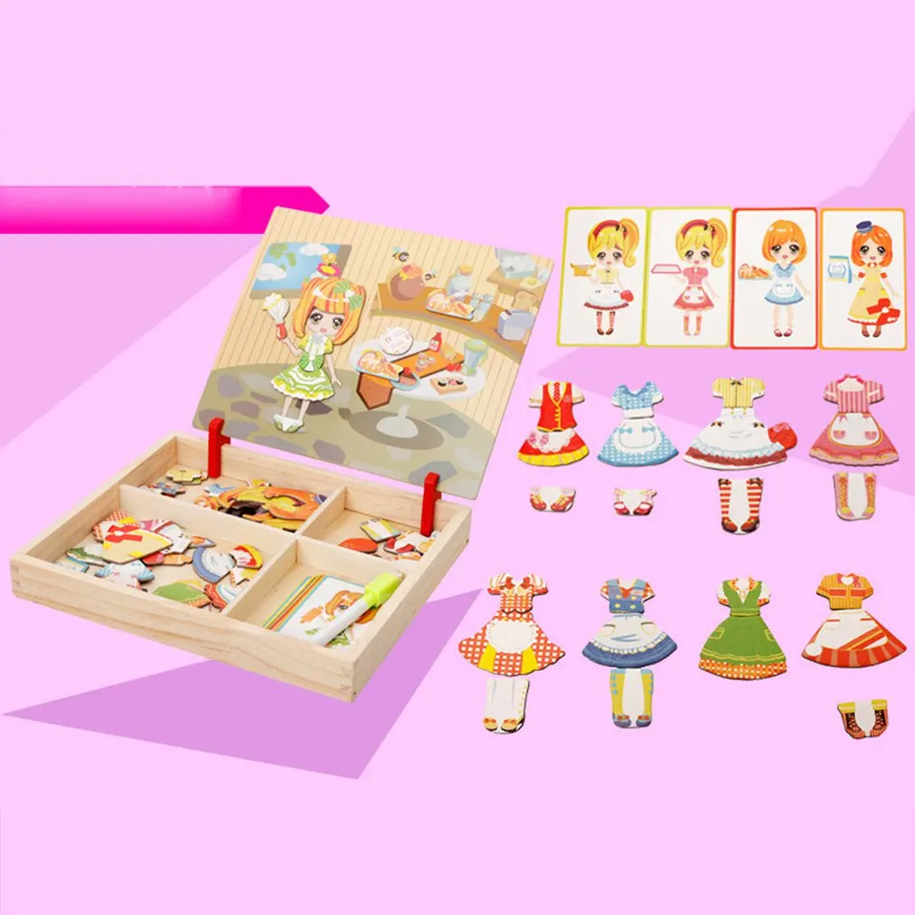 

Magnetic Cartoon Music Equipment Wooden Puzzle Multifunctional Spell Fight Drawing Board Kids Learning Toys
