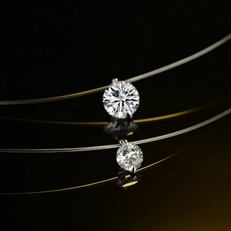 Zircone Cubique Ligne de pêche Collier Flottant Illusion Invisible Ligne translucide 6 mm 8 mm Zircone Cubique Ligne de pêche Collier Flottant Illusion Invisible Ligne translucide 6 mm 8 mm