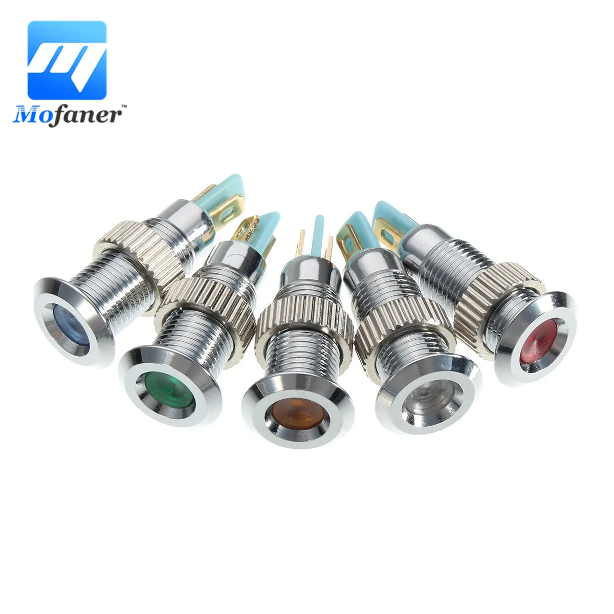 

Mofaner Universal 6V Motorcycle Car Indicator Light Metal LED Dash Panel Warning Indicator Pilot Lamp Waterproof Fike