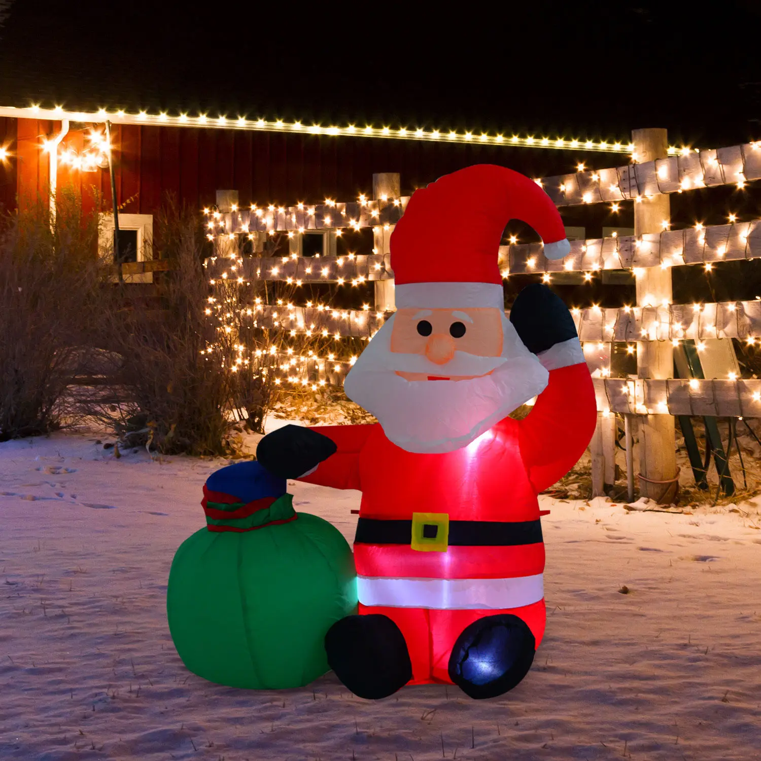 HOMCOM папа Ноэль надувной 70x45x120 см Luces светодио дный + Bolsa Regalo Decoracion Navidad