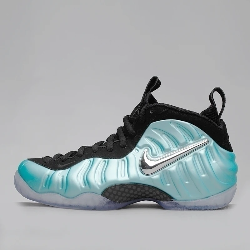نايك الهواء Foamposite برو الفضة الأخضر فقاعة جديد وصول الرجال حذاء كرة السلة مريحة وسادة هوائية رياضية #624041-303