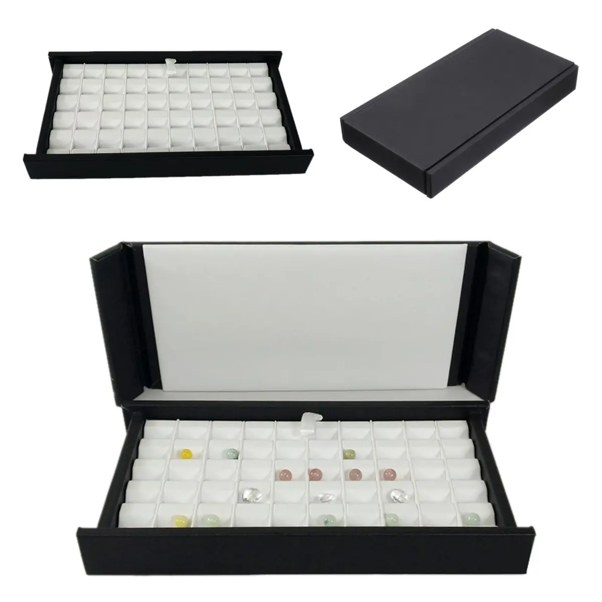 High Quality PU Mute With Cover Diamond Display Tray Stone