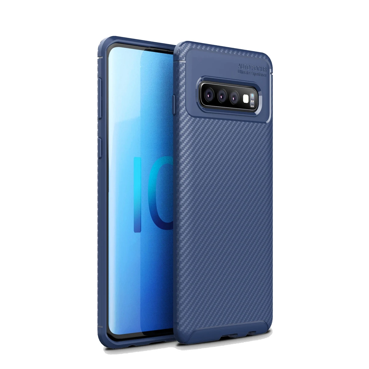 

for Samsung Galaxy S10 Plus Case Slim Fit Soft TPU Phone Case Shockproof Carbon Fiber Dual Layer Armor Cover for Galaxy S10E S10