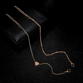 

Fashion 2PCS/Set Girls Heart Bracelet Friendship Gifts Wedding Seaside Adjustable Link Chain Bead Simple Women Bracelet