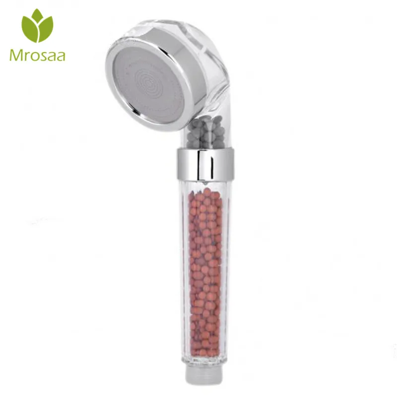 

Mrosaa Transparent Healthy Negative Ion SPA Filtered Shower Head Activated Carbon Ceramic Ball Bathroom Shower Water Sprayer