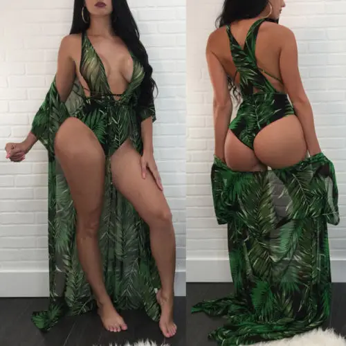 

Swimwear Women Swimming V Neck Bandage Bodysuit Jumpsuit Swimsuit Beachwear Bathing One-Piece Suit Cover Up